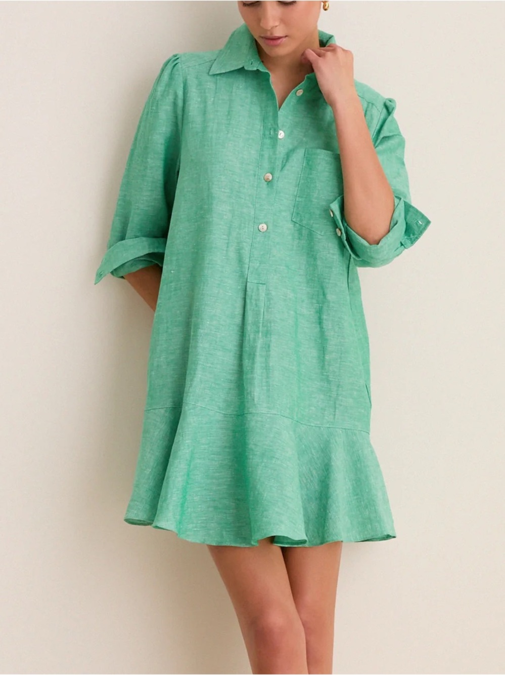 Sea Green Callahan Shirt Dres